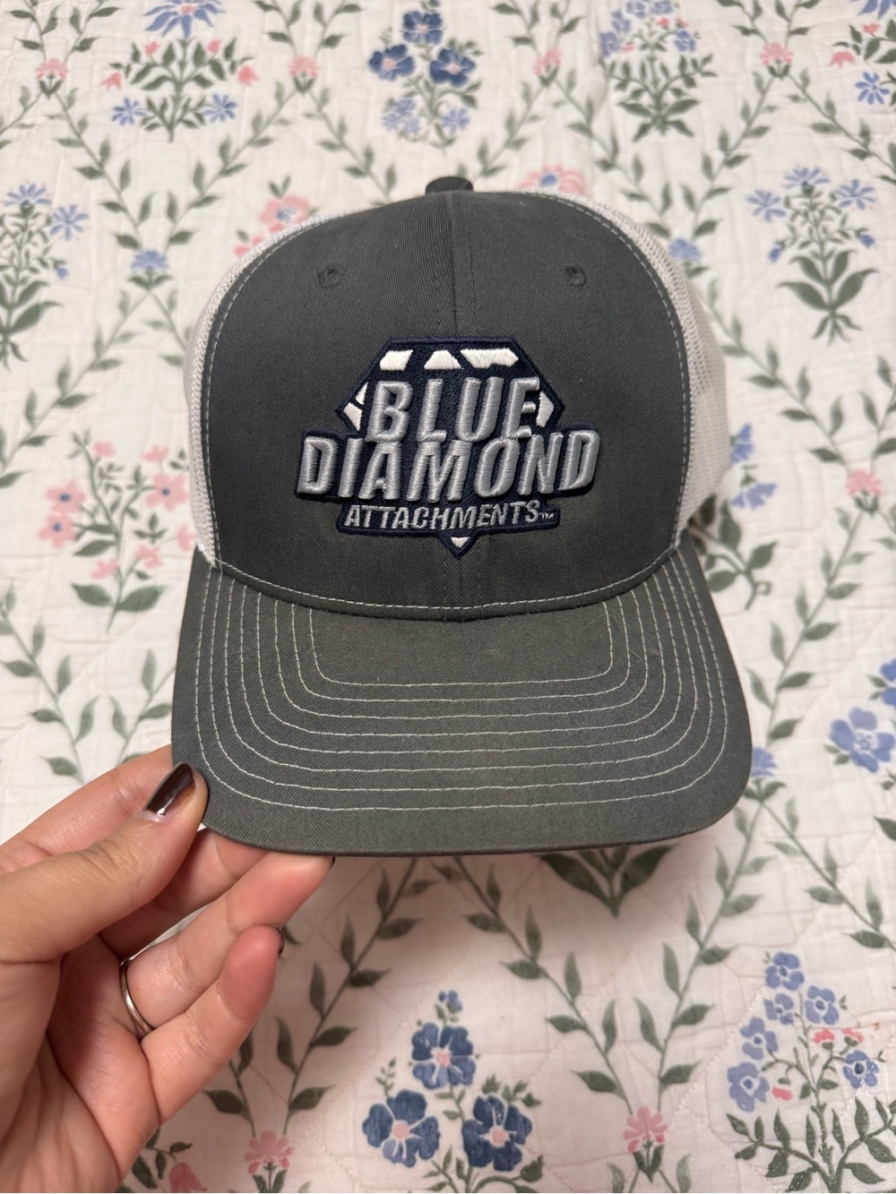 Blue Diamond Attachments Gray Trucker Hat